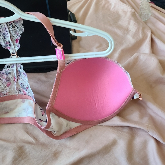 NWT 34DD Pink Date Racerback Push-Up with Rose Gold Hardware - Picture 5 of 12
